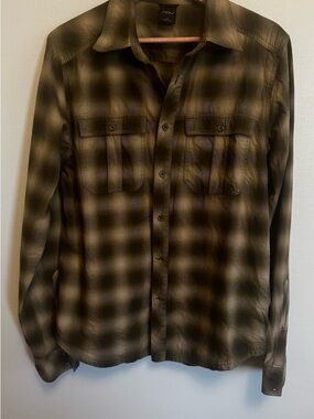 Nau Olive & Black Plaid Button-Up Shirt